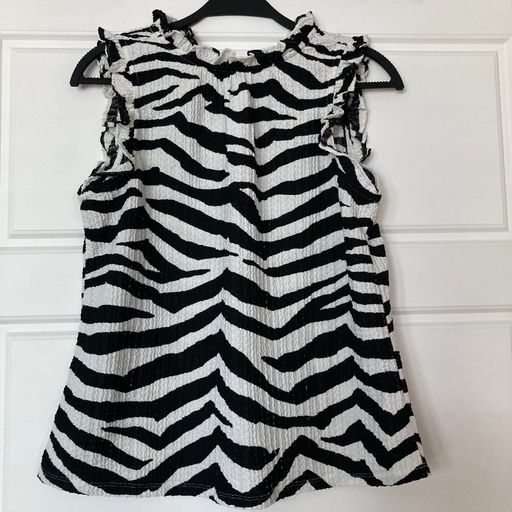 NWOT LOFT Sleeveless Zebra Print Top Size SP